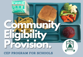  lunch tray with CEP and school logo